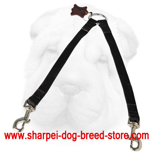 Nylon Shar Pei Coupler for Walking Two Dogs - Click Image to Close