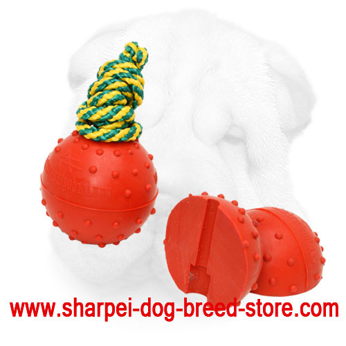 Water Floating Rubber Ball for Shar Pei Training and Playing (Medium)