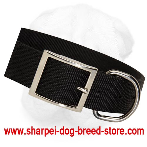 2 Ply Nylon Extra Wide Shar Pei Collar for All-Weather Use