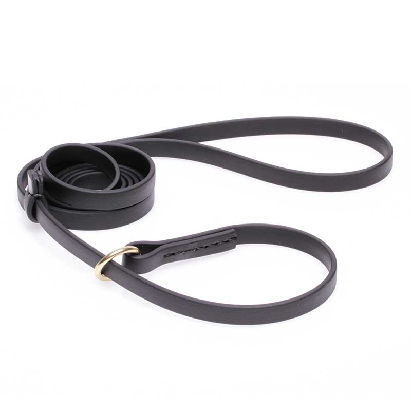 Black Biothane Sharpei Leash and Collar Combo - Click Image to Close