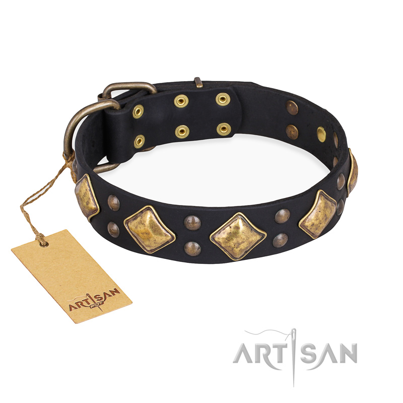 "Fancy-Schmancy" FDT Artisan Studded Leather Sharpei Collar