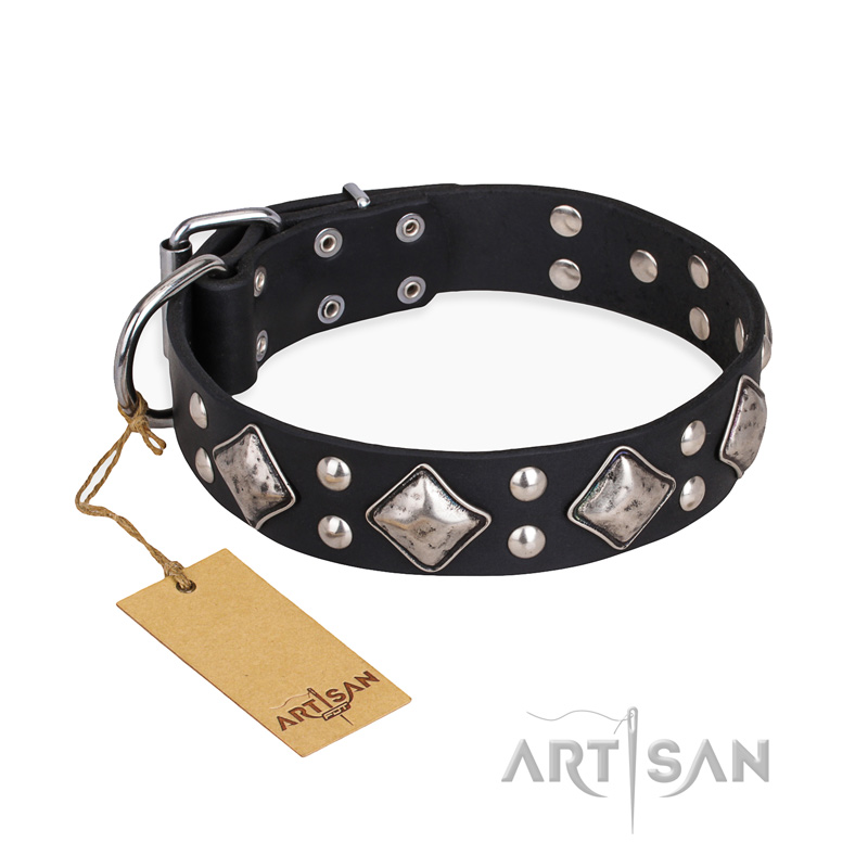 "Smart Geometry" FDT Artisan Studded Leather Sharpei Collar