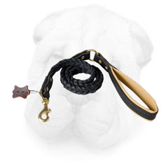 Everyday Shar Pei Leash Made of Leather