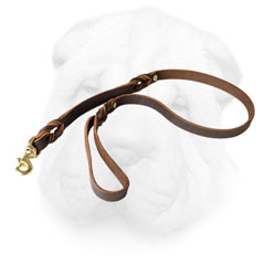 Shar Pei Leash Made of Leather