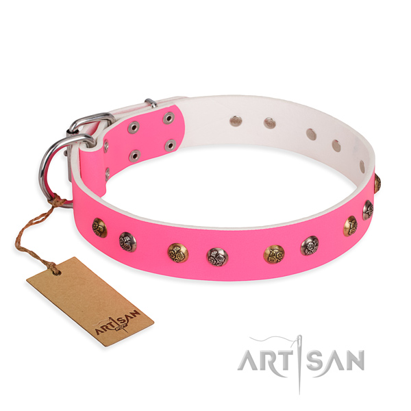 Comfy wearing comfortable dog collar with rust-proof fittings