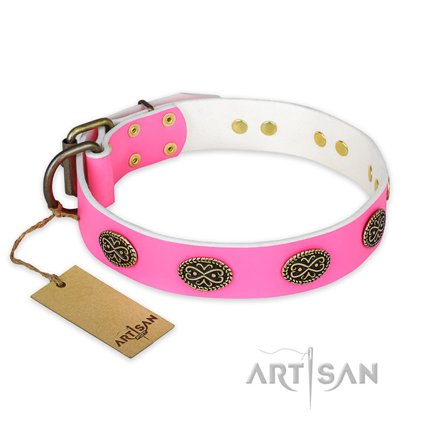 Exceptional full grain leather dog collar for handy use