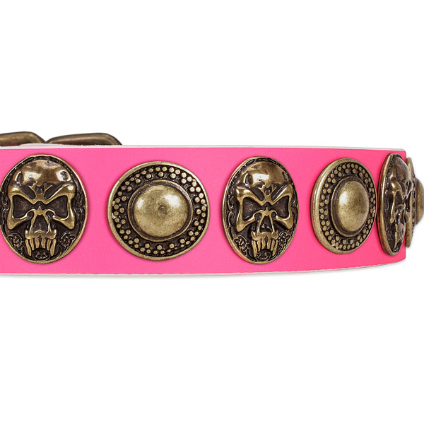 Rust-proof D-ring on leather dog collar for your doggie