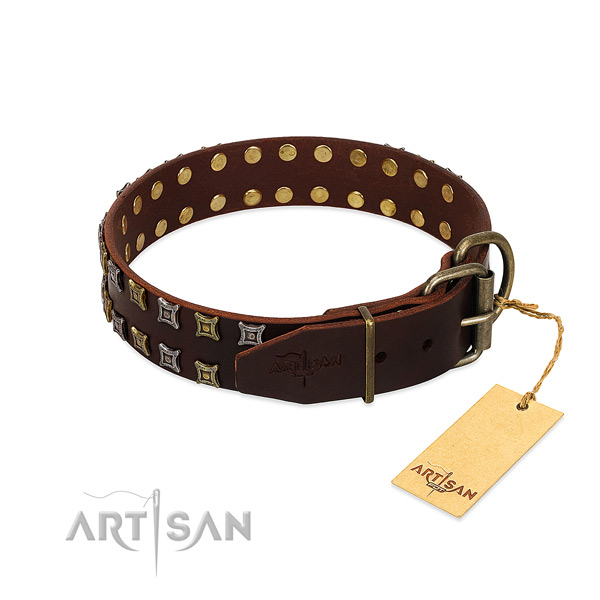 Durable full grain leather dog collar created for your dog
