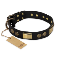 "Ancient Egypt" FDT Artisan Leather Sharpei Collar with Old Bronze Look Decorations "Ancient Egypt" FDT Artisan Leather Sharpei Collar with Old Bronze Look Decorations