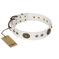 "Adorable Dream" FDT Artisan White Leather Sharpei Collar "Adorable Dream" FDT Artisan White Leather Sharpei Collar