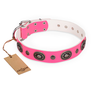 "Flavor of Strawberry" FDT Artisan Flashy Pink Leather Sharpei Collar "Flavor of Strawberry" FDT Artisan Flashy Pink Leather Sharpei Collar