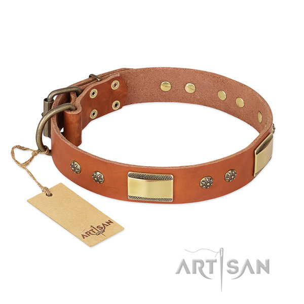 Top notch full grain genuine leather collar for your pet