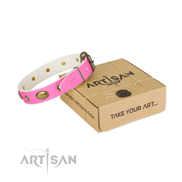 Best quality full grain leather collar for your beautiful dog
