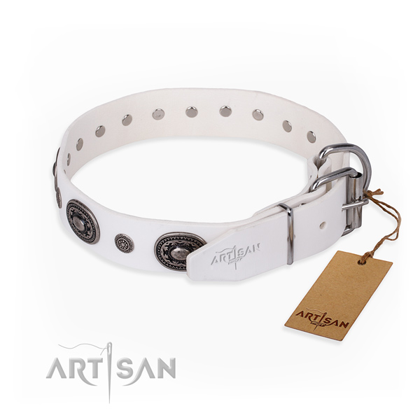 Top rate full grain genuine leather dog collar created for walking
