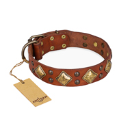 "Flight of Fancy" FDT Artisan Adorned Leather Sharpei Collar "Flight of Fancy" FDT Artisan Adorned Leather Sharpei Collar