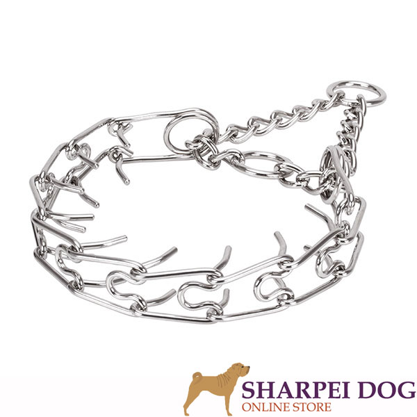 Dog prong collar of durable stainless steel for large pets