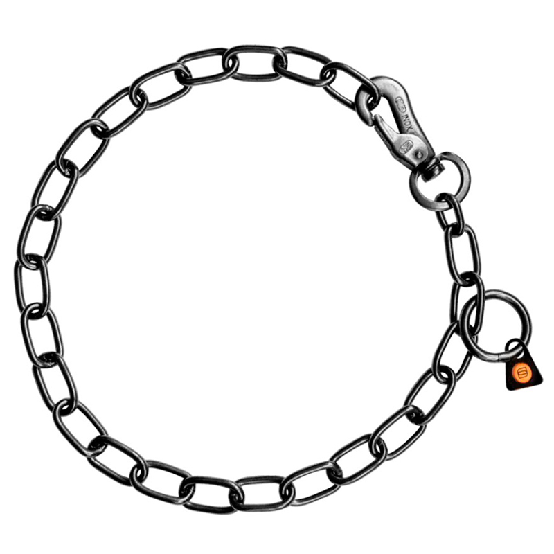Herm Sprenger Black Stainless Steel Chain Collar with Snap Hook - 3.0 mm